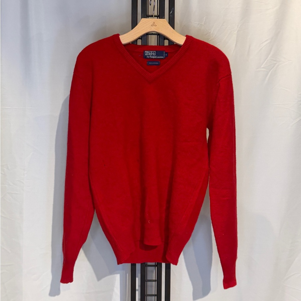 Polo Ralph Lauren V-Neck Sweater in‎ Vibrant Red